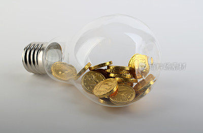 Coins in Light Bulb